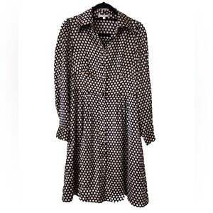 Silk Vintage Nanette Lepore Black and Cream Polka Dot Dress